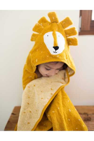 PAMUK HANIM منشفة استحمام للأطفال من القطن 100%، منشفة كبيرة الحجم 70×130 سم