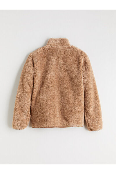 LC Waikiki Özmarka Yeni Sezon Dik Yaka Pelüş Kız Çocuk Fermuarlı Hırka