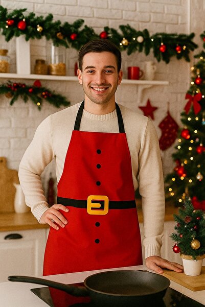Soft and Baby Santa Claus New Year Apron, Christmas Kitchen Apron