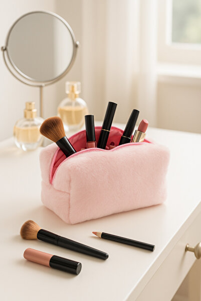 Pazar Kapısı Плюшена мека чантичка за грим - органайзер за козметика