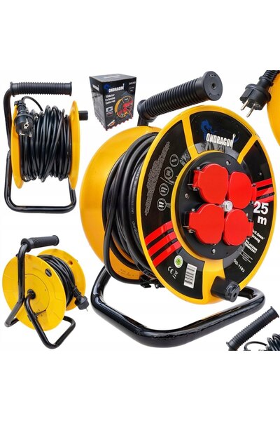 Ondragon Rolă electrică de extensie, 25 m, 3 x 2,5 mm, diametru exterior 1103