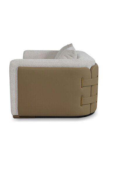 Danube Home Flynn 2 Seater Fabric Sofa - Brown, Solid Wood Frame, Stylish & Comfortable, 188x101x73cm