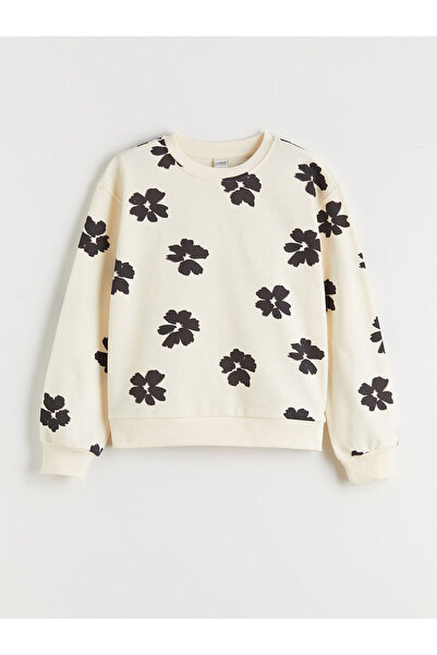 LC Waikiki Crew Neck Floral Girl's Sweatshirt