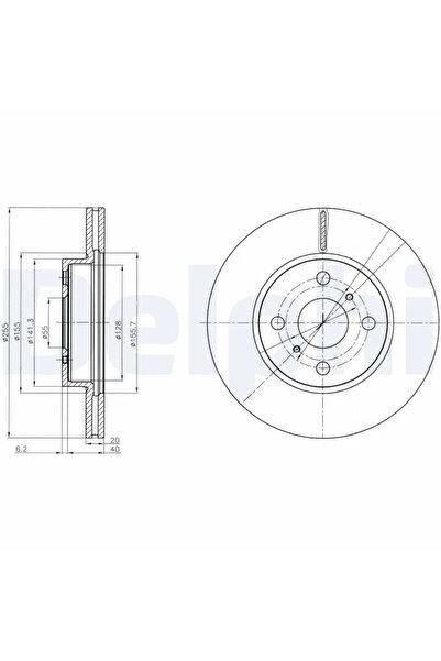 DELPHİ Спирачен диск за Toyota Iq