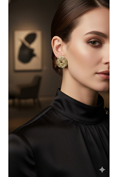 Lu Atelier Soléna Handmade Polymer Clay Earrings – Gold Flower Shape Design –...
