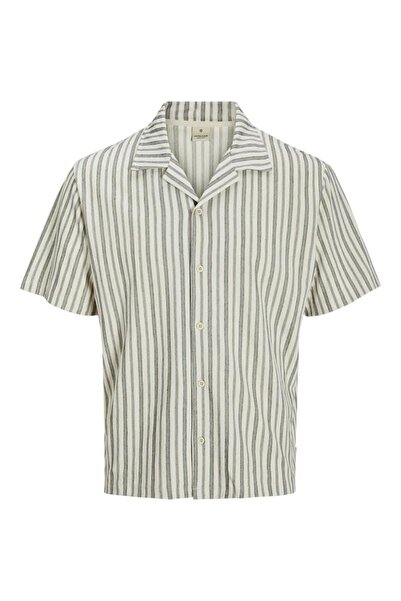 Jack & Jones Erkek Beyaz Jprbluleo Ss Shirt Gömlek 12275085-Clouddanc