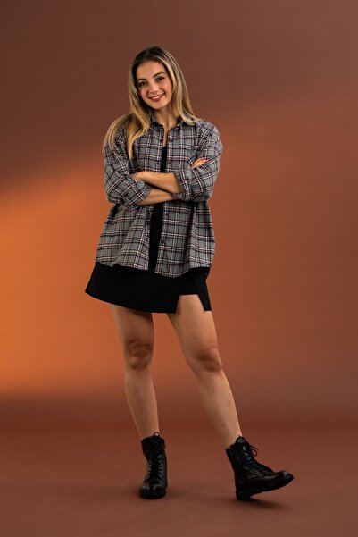 roibyardaözmen Памучна риза с тартан мотив - сива