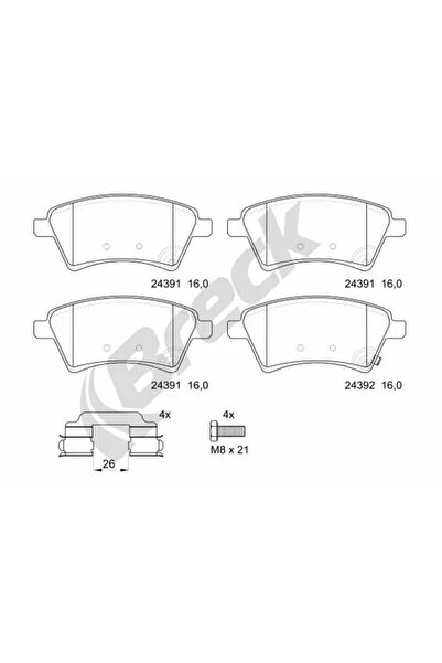 BRECK Set Placute Frana Frana Disc Fiat Sedici Suzuki SX4