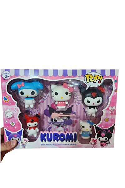 Retoys Kuromi Hello Kitty 5'li Sevimli Figürler Aksesuarlı