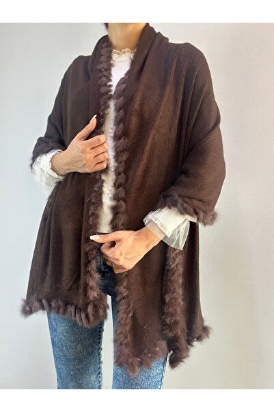 Gönülden Tasarım Γυναικείο σάλι με μαλακό βολάν Angora 180Χ65 εκ.