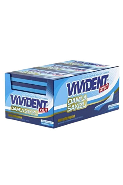 Vivident Damla Sakızlı 14 Adet Şekersiz Tatlandırıcılı Şerit Sakız 26 GR * 18 Adet