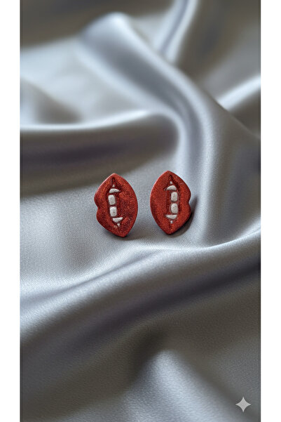 Lu Atelier Bloody Kiss Handmade Polymer Clay Earrings – Vampire Fang Design – Red Glitter Gothic Earrings