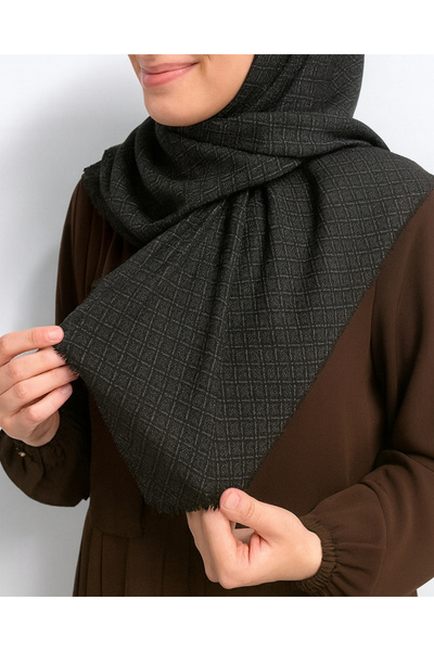 Bilenler Κασκόλ τζιν με σχέδιο – 95x95 εκ., Αντιολισθητικό, Κατάλληλο για χρήση σε όλες τις εποχές Μαύρο