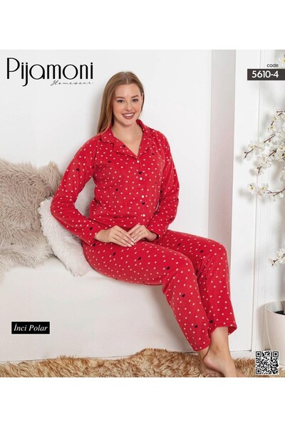 Pijamoni İNCİ POLAR BOY DÜĞMELİ TAKIM