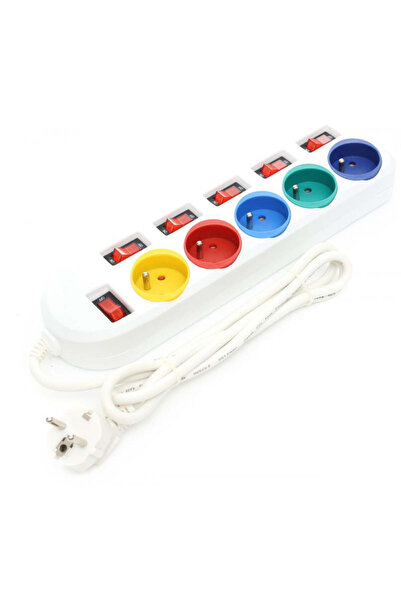 Kraft&dele Extension cord with individual switches, 5 outlets, 5 m, KD 4002