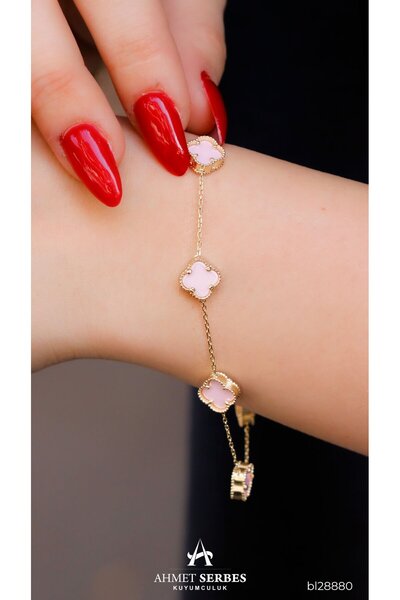 Ahmet Serbes Kuyumculuk Toz Pembe Yonca Bileklik