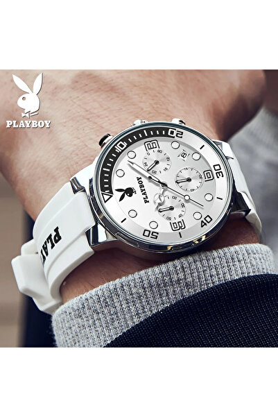 Playboy Men's Watch 3036 Black-White – Sport Design, Shock Resistant, 3ATM Water Resistant