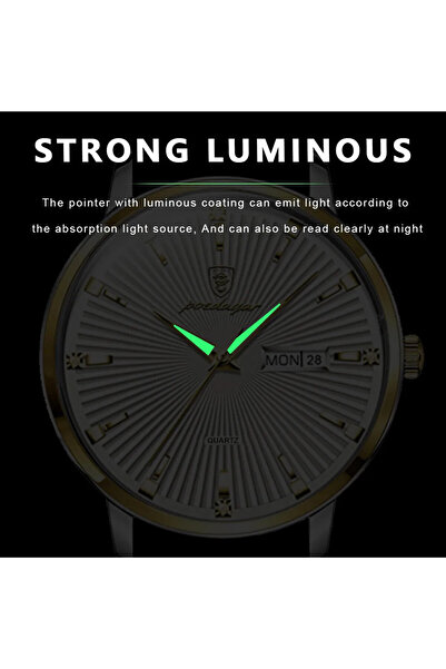 POEDAGAR Ceas barbatesc , otel inoxidabil, argintiu, cadran negru