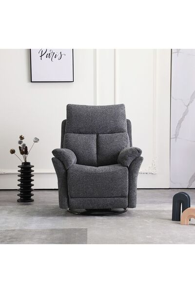 Danube Home كرسي إزمير اليدوي المصنوع من القماش مع منزلق ومحور دوار - رمادي، ...