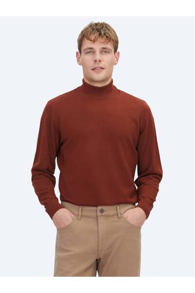 Kip Tile Half Turtleneck Jacquard Wool Blend Knitwear Sweater