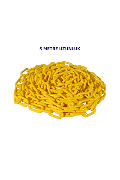 ARYEKA Plastik Zincir, 5m Uzunluk, Sarı, Klipsli, UV Dayanımlı, Bahçede, otop...