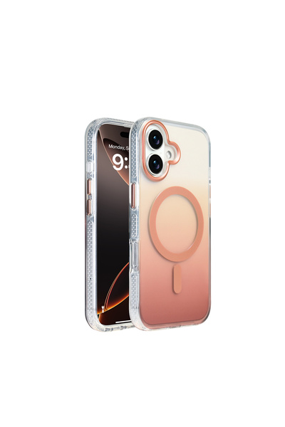 iPhone 17 Case MSRA Taurus Cover with Transparent Color Transition with M-safe Charging - Rose Gold