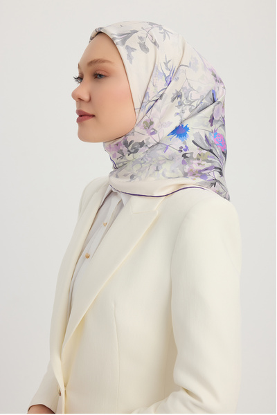 ipekistanbul Φουλάρι 100% Silk Twill - Pastoral - Plum