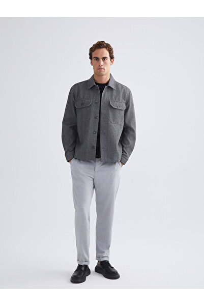 LC Waikiki Anthracite Regular Fit Long Sleeve Men's Shirt Jacket