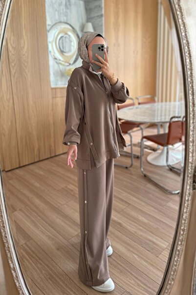 Ka Hijab Σετ Casual Modal με λεπτομέρεια κουμπώματος - Βιζόν