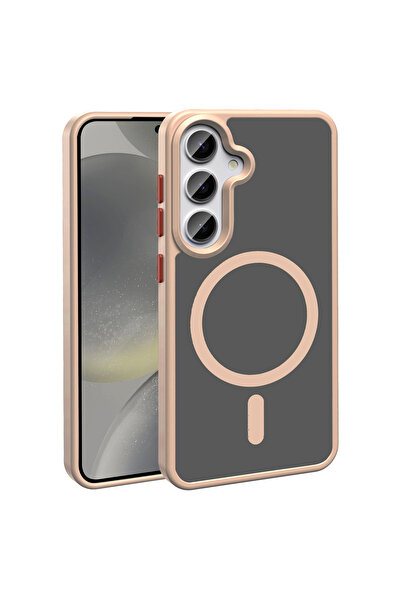 Galaxy S25 Plus Case with M-safe Charging Matte Back Surface VRDR Sio Cover - Rose Gold