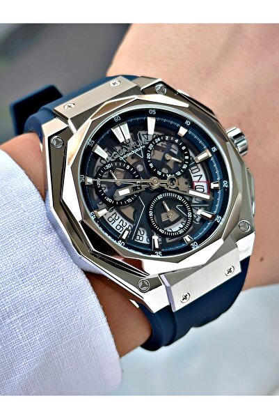 Quantum Men's Wristwatch with Function 10 Atm Water Resistant Silicone Cord Steel Case 1097.359Mr