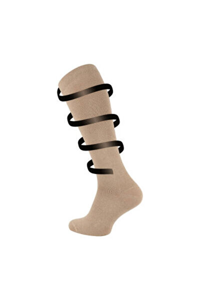 meristanbul Travel Socks, 3 Pieces, 39-42, 65% Cotton Socks, Beige