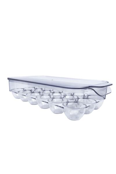 OEM Organizator de ouă pentru frigider, 18 piese, transparent cu capac, lavabil în mașina de spălat vase