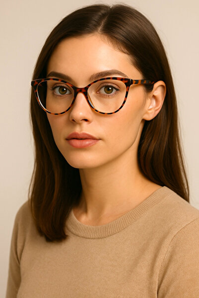 MACERATİ Checkmate Women's Leopard Frame Blue Block Blue Light Filter Screen Glasses