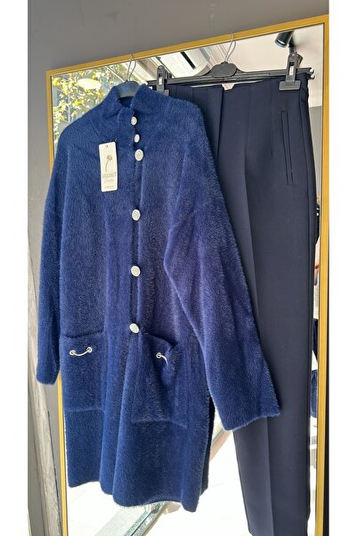 Büşra Fashion Yumoş Taşlı Düğmeli Hırka