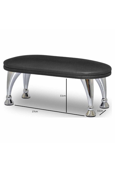 Defnail Manicure Table Black with Chrome Legs