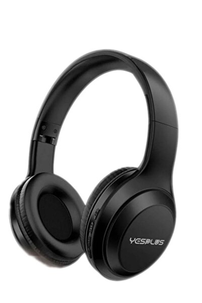 YESPLUS سماعات رأس لاسلكية YS-513، قابلة للطي، عمر بطارية طويل - أسود