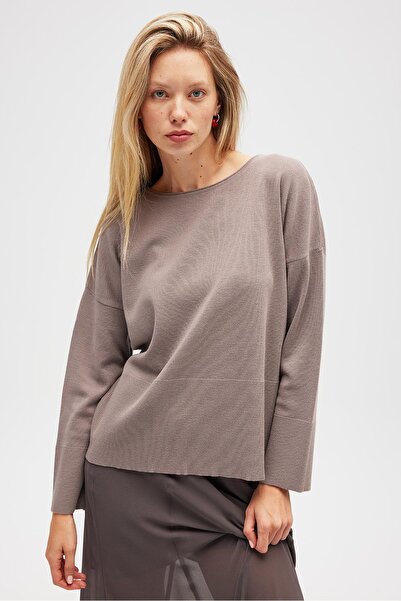 Peraluna Paraluna Rio Plain Knit Women's Sweater - Sand Gray