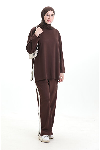 sefamerve Premium Fabric Paneled Set 11332-03 Brown