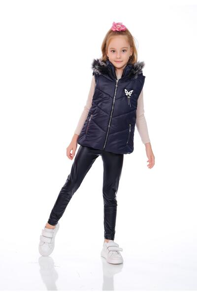 Kamex Girls' Embroidered Winter Puffer Vest