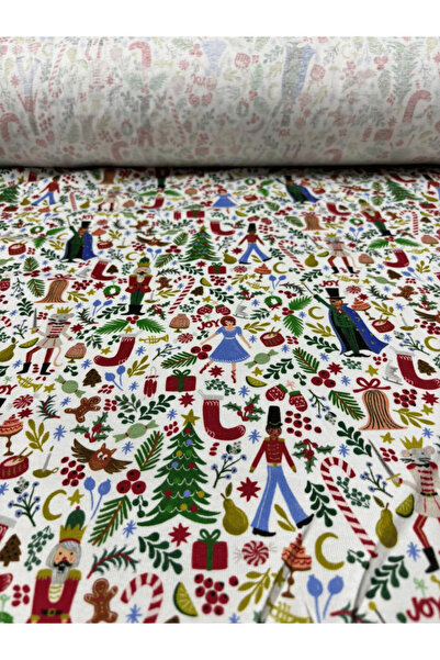 iki iplik قماش مطبوع بيبي إنترلوك ذو طابع العام الجديد - 95% قطن 5% إيلاستين |   الطول 180 سم