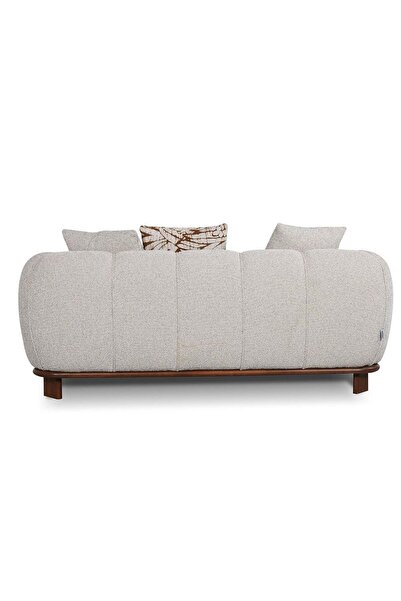 Danube Home Wade 2 Seater Fabric Sofa - Beige/Brown, Solid Wood Frame, Stylish & Comfortable, 189x100x75cm