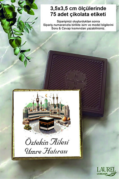 laurelconcept Umre Hatırası Etiket 75 Adet