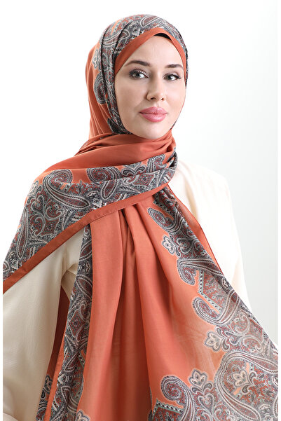 sefamerve Karaca cotton shawl 82004-12 brick red