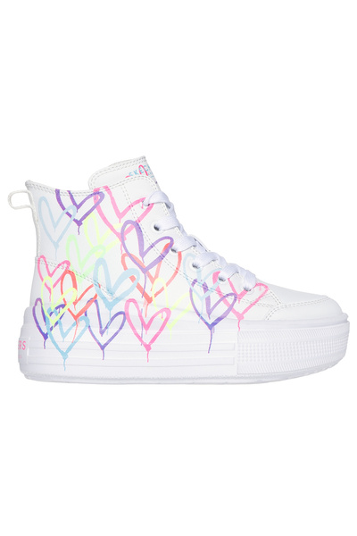 SKECHERS Bascheti copii fete HYPERLIFT LOVE DAZE 314075L-WHITE/MULTICOLOR-35