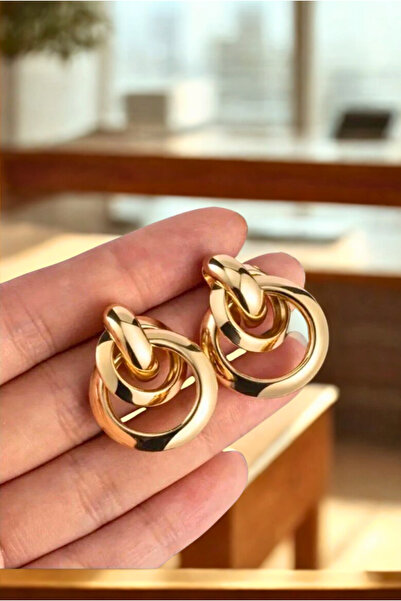 Aychra Women's Luxury Gold Color Nested Circle Earrings
