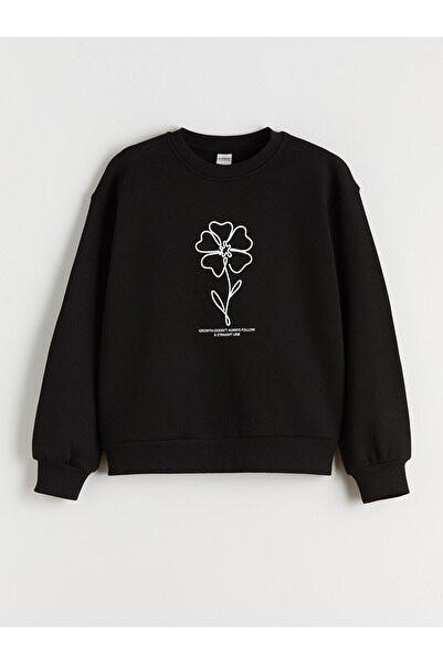 LC Waikiki Crew Neck Floral Girl's Sweatshirt