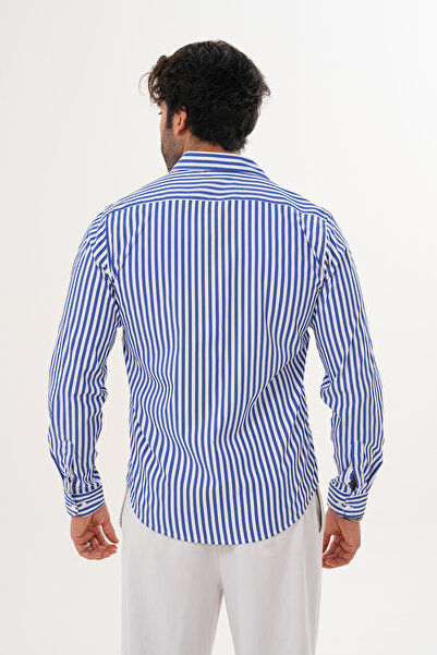 Catto Peak Πουκάμισο Βαμβακερό ριγέ κανονικό ανδρικό πουκάμισο