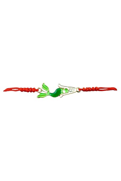 GOLD MARKET Set of 10 Martisor bracelets for children, metal and textile, on colored card, Mermaid