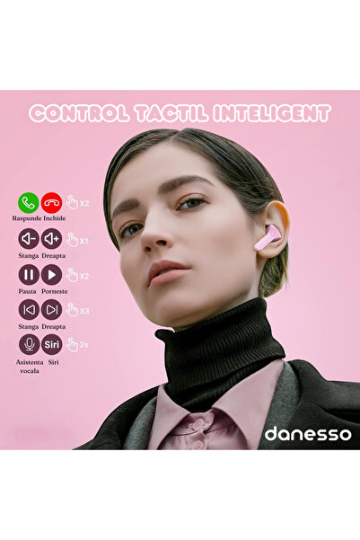 DANESSO Wireless In-Ear Headphones, Danesso® Audio, Bluetooth 5.3, LED Digital Display, Dual Microphone